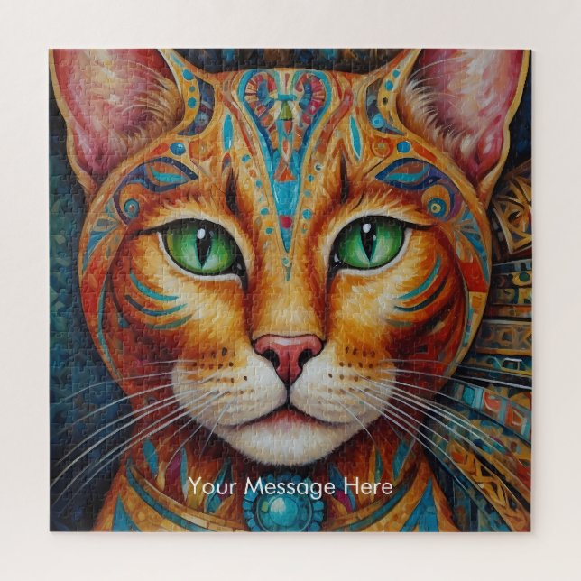Boho Feline Mandala Jigsaw Puzzle (Vertical)