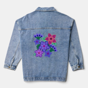 Boho Felt Look Purple Rose Bleu Fleurs Belles