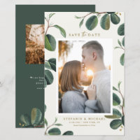 Boho Feuille Botanical Ivory Photo Enregistrer la 