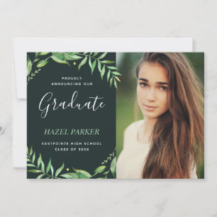 Boho Feuille Faire-part d'obtention d'un diplôme d