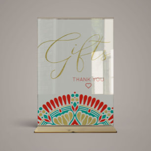 Boho Fiesta Baby Shower Gifts Sign