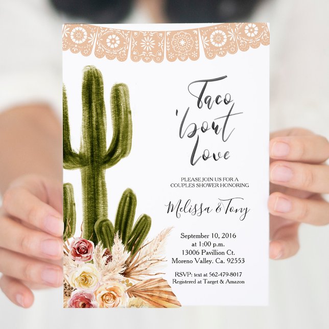 Boho Fiesta Taco 'bout Love Couples Shower  Invitation (Creator Uploaded)