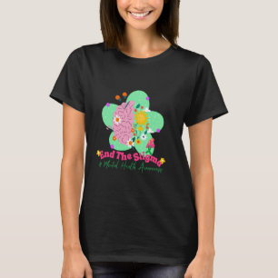 Boho Fight End The Stigma Mental-Health Awareness T-Shirt
