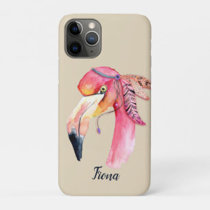 Boho Fiona Flamingo Personalized iPhone 11 Pro Case