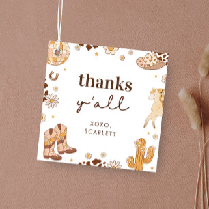 Boho First Rodeo Cowgirl Birthday Favour Tags