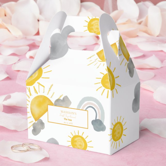 Boho First Trip Around The Sun 1st Birthday Favor Box (Wedding)