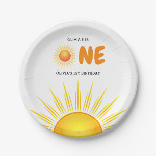 Boho First Trip Around the Sun 1st Birthday  Paper Plate