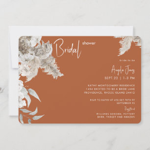 Boho Flair Terracotta Bridal Shower Invitation