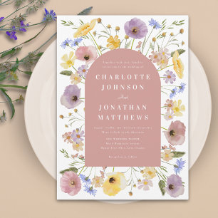 Boho Fleur sauvage Arch Spring Mariage Invitation