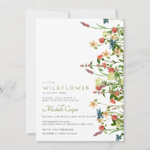 Boho Fleur sauvage Baby shower Invitation