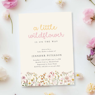 Boho Fleur sauvage Baby shower Invitation
