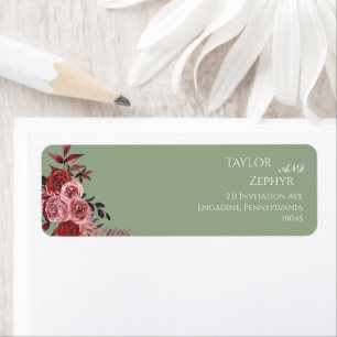 Boho Fleur sauvage Beige Wedding RSVP Return Adres