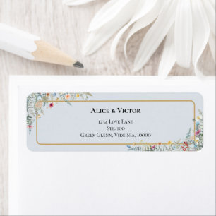 Boho Fleur sauvage Dusty Mariage bleu Adresse de r