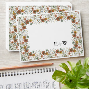 Boho Fleur sauvage élégante enveloppe de mariage