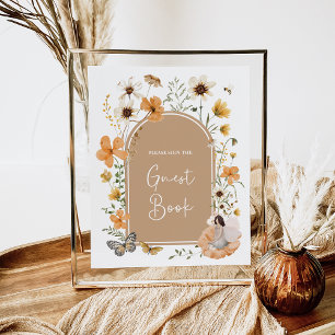 Boho Fleur sauvage Fairy   Panneau du livre d'or