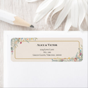 Boho Fleur sauvage Fern Beige Mariage Adresse de r