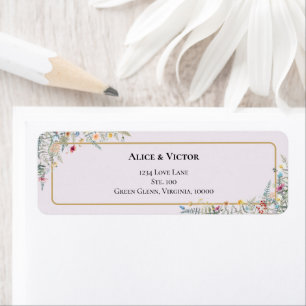 Boho Fleur sauvage Lavender Mariage Adresse de ret