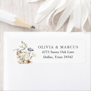Boho Fleur sauvage Mariage Adresse de retour