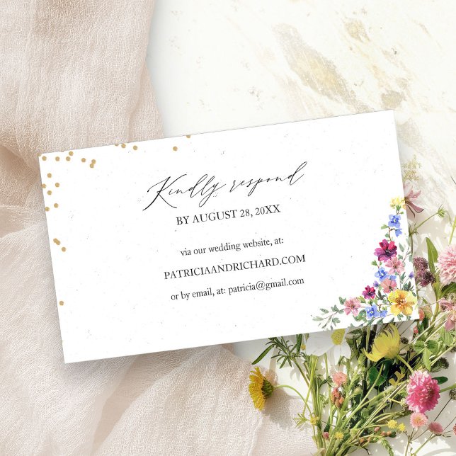 Boho Fleur sauvage Mariage site Web en ligne carte (Créateur téléchargé)