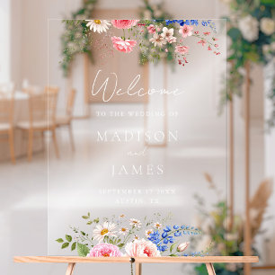Boho Fleur sauvage minimaliste Floral Welcome Mari