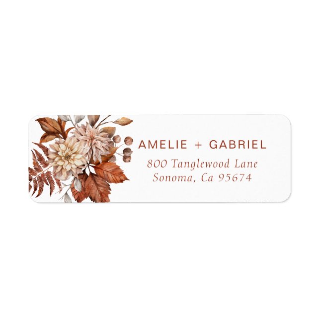 Boho Fleurs d'automne Foliage Couple (Devant)
