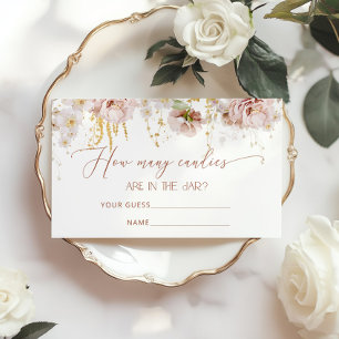 Boho fleurs devinez combien de canettes carte boît