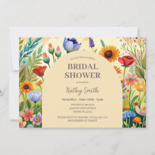 Boho Fleurs lumineuses Invitation à la douche nupt
