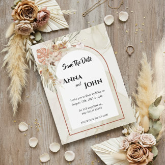Boho Fleurs Mariage Cartes de Faire-Part