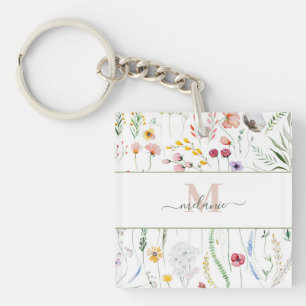 Boho Fleurs sauvages Nom personnalisé Monogramme