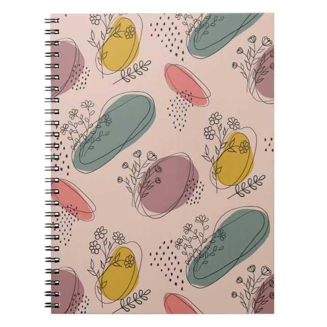 Boho Floral Abstract Notebook (Front)