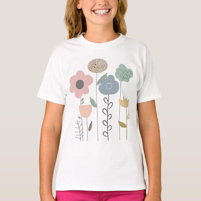 Boho Floral Abstract Wallpaper  T-Shirt (Front)