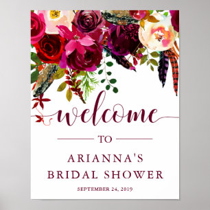 Boho Floral AFFICHE DE BIENVENUE FÊTE DES MARIÉE