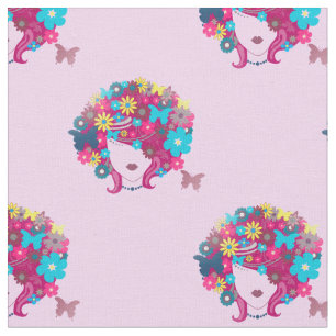 boho floral afro fabric