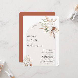 Boho Floral Arch Bridal Shower Invitation