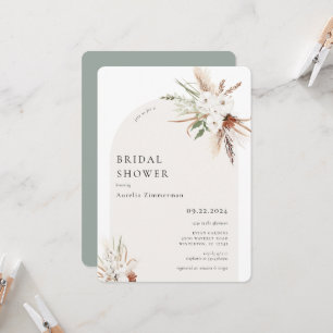 Boho Floral Arch Bridal Shower Invitation