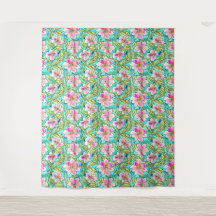Boho Floral Art Nouveau Watercolor Repeat Pattern