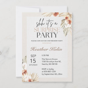 Boho Floral Atch Photo Retirement Card Template 