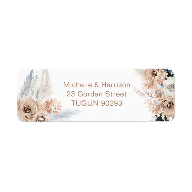Boho Floral Automne Moderne Retourner Adresse Mari (Devant)