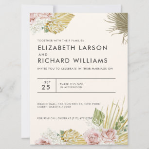 Boho Floral Autumn Fall Wedding  Invitation