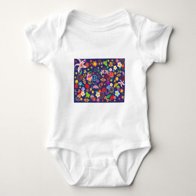 Boho floral baby bodysuit (Front)