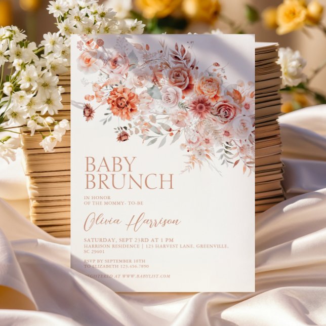 Boho Floral Baby Brunch Invitation (Creator Uploaded)