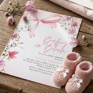 Boho Floral Baby in Bloom Baby Shower Invitation