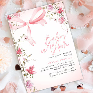 Boho Floral Baby in Bloom Baby Shower Invitation