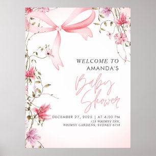 Boho Floral Baby in Bloom Baby Shower Poster