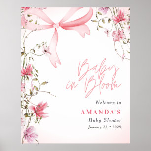 Boho Floral Baby in Bloom Baby Shower Poster