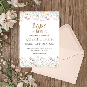 Boho floral  Baby Shower Girl invitation