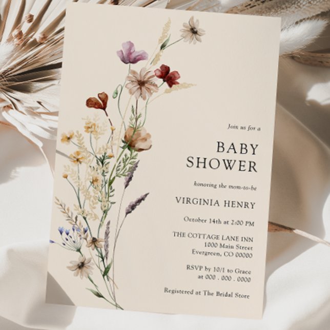 Boho Floral Baby Shower Invitation (Boho Floral Baby Shower Invitation
)