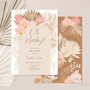 Boho Floral Baby Shower Invitation