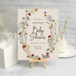 Boho Floral Baby Shower Poster