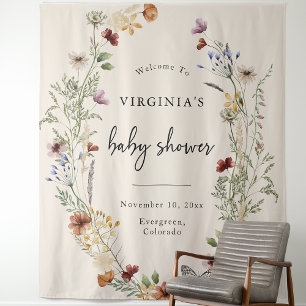 Boho Floral Baby Shower Tapestry